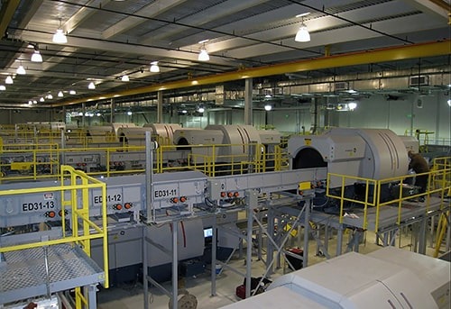 Large industrial facility with equipment and machinery.