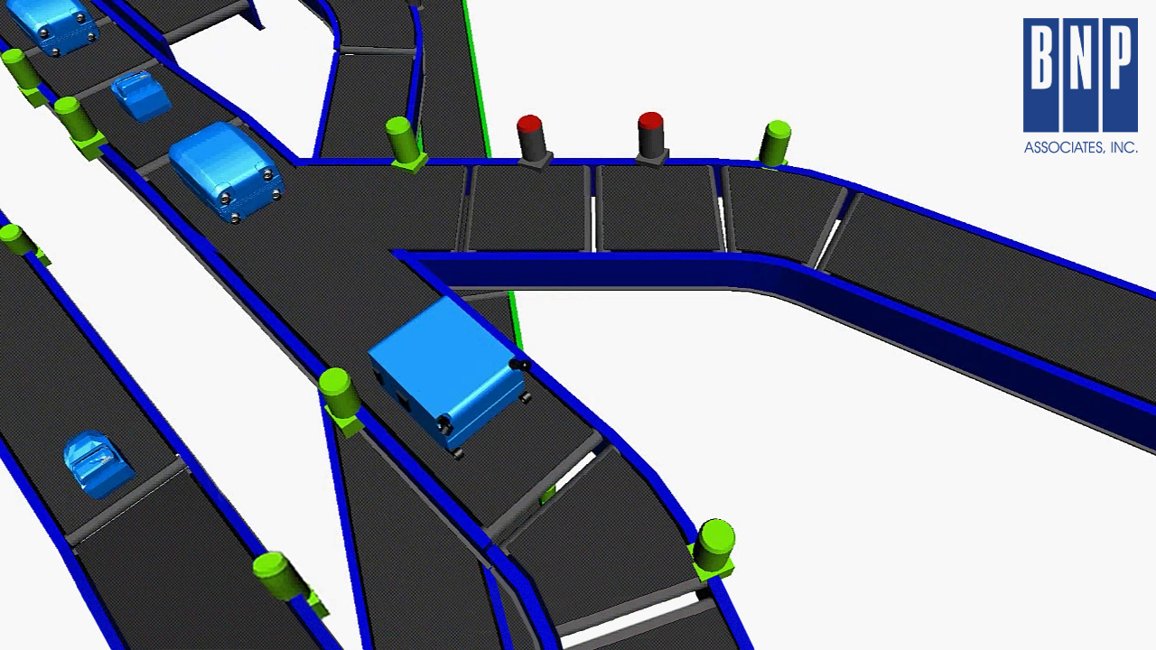 Futuristic blue and green machinery with various geometric shapes and components.